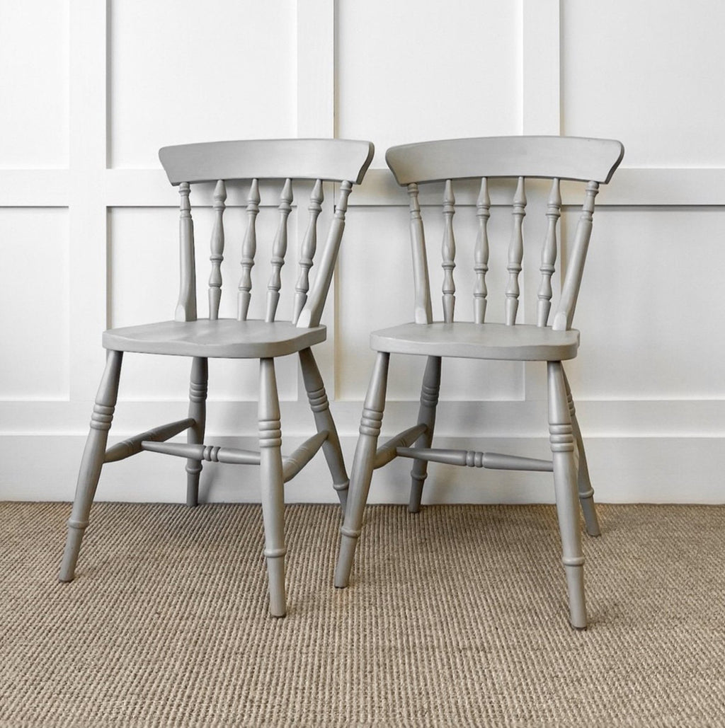 A Pair of 2 Vintage Spindle Back Chairs – The Parsons Nose Antiques