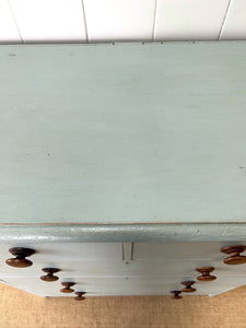 An Antique Blue Painted Chest of Drawers Dresser
