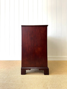 A English Georgian Mahogany Chest of Drawers with Swan Neck Hardware