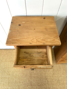 A Charming Pair of Pine Nightstands
