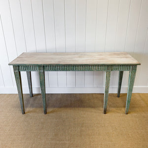 A Stunning Painted 18th Century Antique 6 ft English Server Buffet or Console Table
