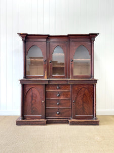 A Scottish Mahogany Breakfront Library or Dining Room Cabinet c1840
