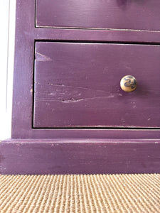 A 19th Century English Pine Bookcase in Eggplant Purple