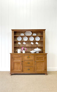 An Extravagant 19th Century Pine Welsh Dresser or Cupboard