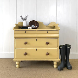An Antique English Yellow Painted Pine Chest of Drawers Dresser c1890  The  Parsons Nose Antiques