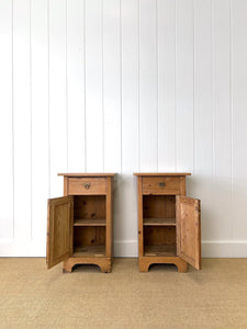 A Charming Pair of Pine Nightstands