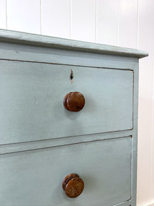 An Antique Blue Painted Chest of Drawers Dresser