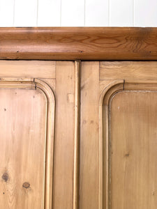A Pine Wardrobe or Linen Press c1890