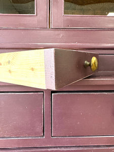 A 19th Century English Pine Bookcase in Eggplant Purple