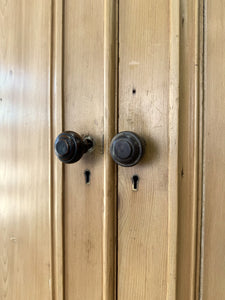 A Pine Wardrobe or Linen Press c1890