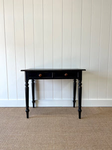 Antique English Country Ebonized Desk or Console Table c1890