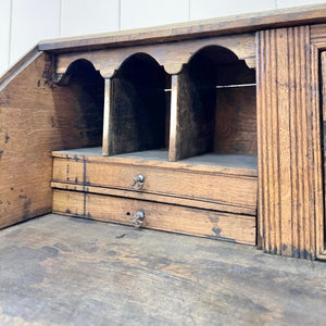 An Antique English Georgian Cumbrian Washed Oak Slant Front Desk
