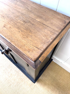 An Ebonized English Country Pine Buffet Sideboard