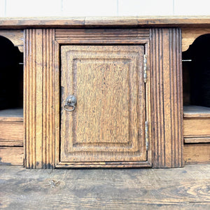 An Antique English Georgian Cumbrian Washed Oak Slant Front Desk