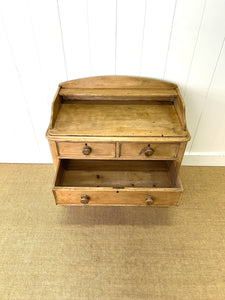 An Antique English Pine Chest of Drawers Dresser with Gallery c1890