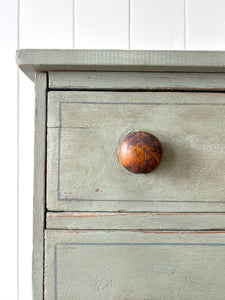 An English Pine Green Painted Chest of Drawers Dresser c1890