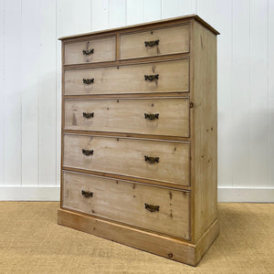 A Tall 19th Century English Pine Chest of Drawers/Dresser
