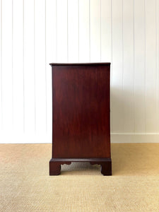 A English Georgian Mahogany Chest of Drawers with Swan Neck Hardware