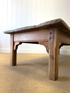 An Antique 6.5 ft English Country Pine Coffee Table