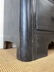 An Ebonized Antique English Chest of Drawers/Dresser