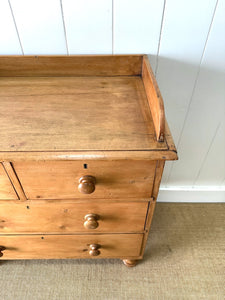 An Antique English Pine Chest of Drawers Dresser Tulip Feet c1890