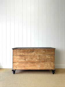 An Ebonized English Country Pine Buffet Sideboard