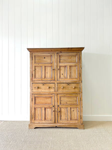 A Very Good Early 19th Century Irish Pine Linen Press Cupboard