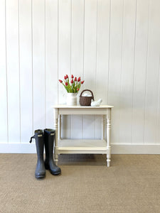 A Painted English Country Pine Night Stand or Console Table c1890