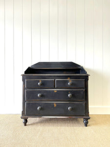 An Ebonized English Pine Chest of Drawers Dresser c1890