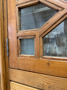 A Monumental Late 19th Century English Pine Bookcase Cabinet or Hutch