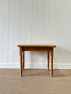 Antique English Country Pine Side Table or Small Dining Table c1890