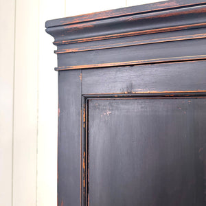 A Handsome English 19th Century Ebonized Pine Housekeeper's Cupboard