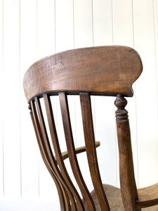 A Victorian Elm Slat Back English Windsor Farmhouse Armchair