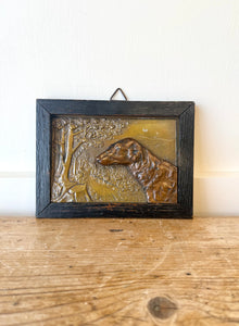 Pair of Vintage Wall Plaques featuring Horse and Sight Hound