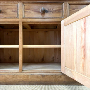 A 19th Century English Pine Bookcase Cabinet or Hutch with Arched Doors