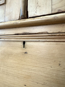 A Pine Wardrobe or Linen Press c1890