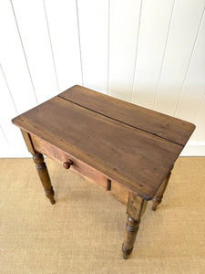 An Antique French Country Pine Side Table or Nightstand c1890