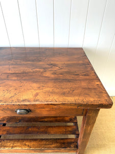 A Large Vintage Pine Work Table or Kitchen Island