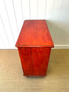 A Striking English Red Chest of Drawers Dresser c1890