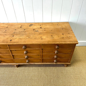 A Large Antique English Bank of Drawers Sideboard or Server c1890