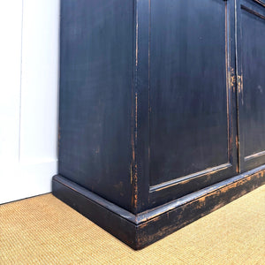 A Handsome English 19th Century Ebonized Pine Housekeeper's Cupboard