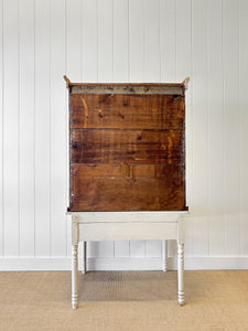 A 19th Century Clerk's Desk with Slant Front and Cabinet