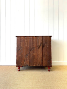 A Striking English Red Chest of Drawers Dresser c1890