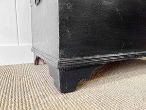 An Ebonized English Pine Blanket Box or Toy Box Early 19th Century