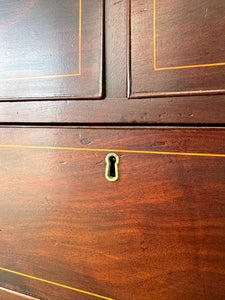 A English Georgian Mahogany Chest of Drawers with Swan Neck Hardware