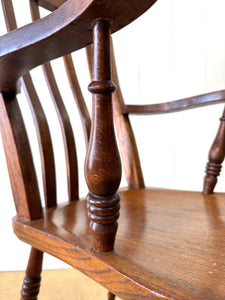 A 19th Century High Back English Country Elm & Beech Armchair Windsor