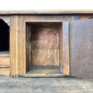 An Antique English Georgian Cumbrian Washed Oak Slant Front Desk