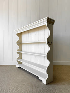 An Antique English Waterfall Bookcase in Cream