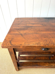 A Large Vintage Pine Work Table or Kitchen Island