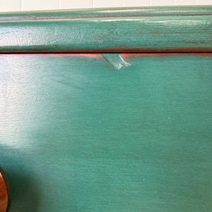 An English Pine Chest of Drawers Dresser in Green Paint c1890